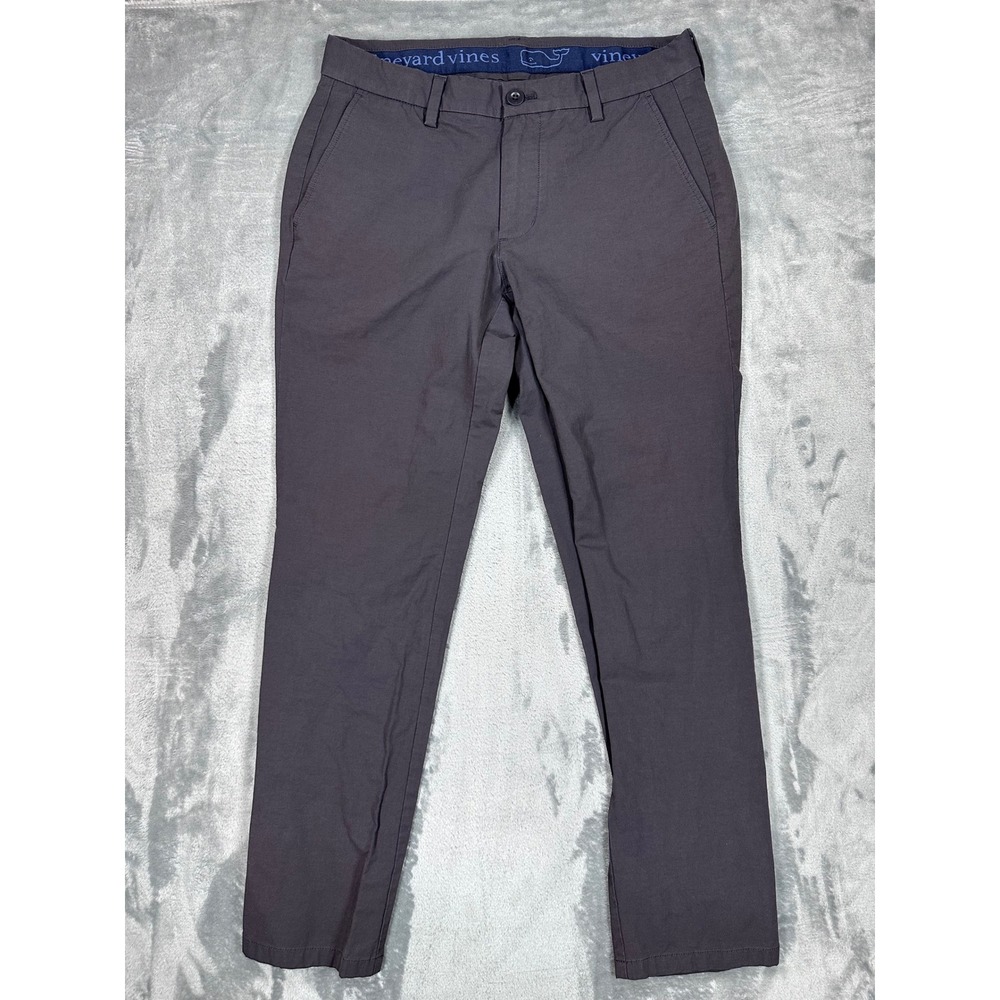Vineyard Vines Performance On-The-Go Pants Mens 30x30 Gray Stretch Chino Golf